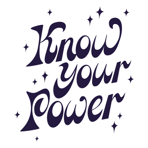 Women's day sparkling quote know your power PNG Design