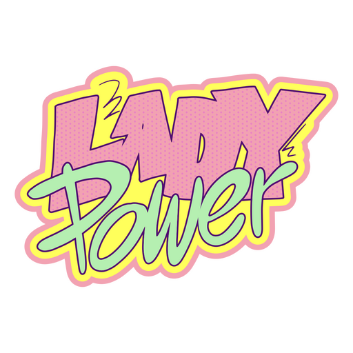 Lady power quote color stroke PNG Design