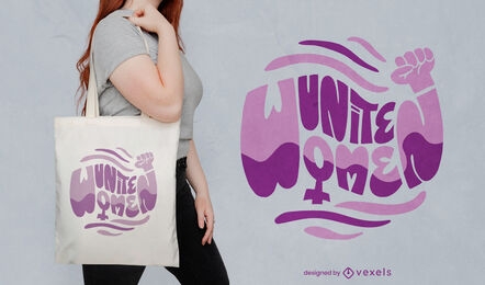 Unite Women Feminist Tote Bag Design