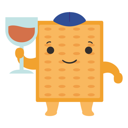 Matzo vino kipa carácter étnico Diseño PNG