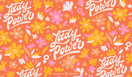 Lady power floral pattern design