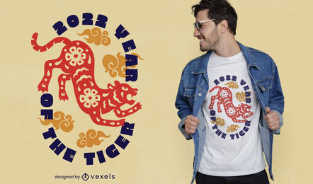 Jahr des Tiger-Zitat-T-Shirt-Designs