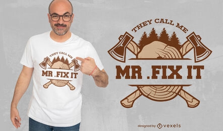 Double axes lumberjack job t-shirt design