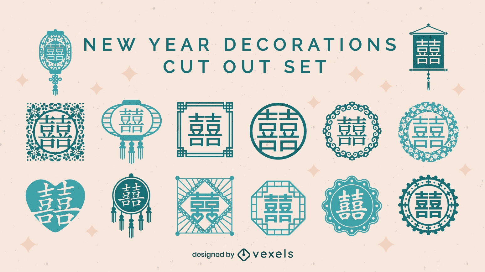 Lunar new year decorations set