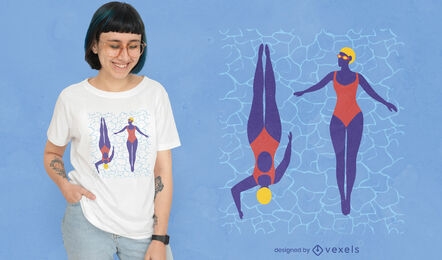 Women swimming T-shirt Design