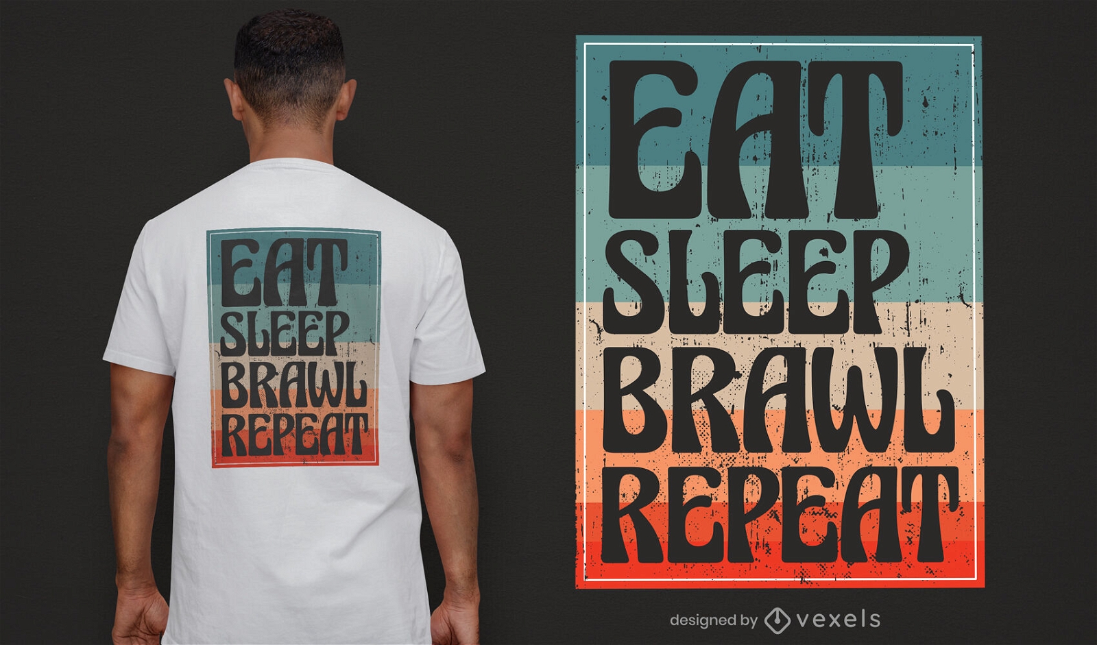 Eat Sleep Brawl Repetir dise?o de camiseta