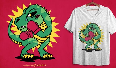 Sad Boxing T-rex t-shirt Design