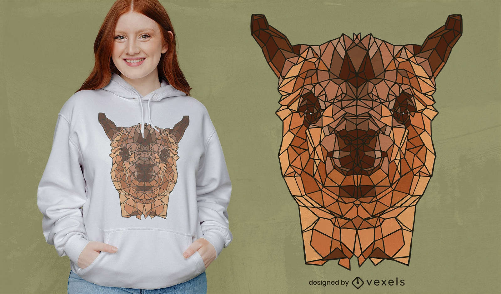 Polygonal Llama T-shirt Design