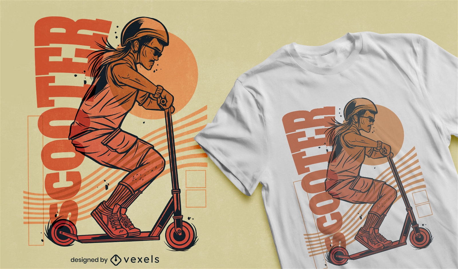 Design de camiseta com salto de scooter