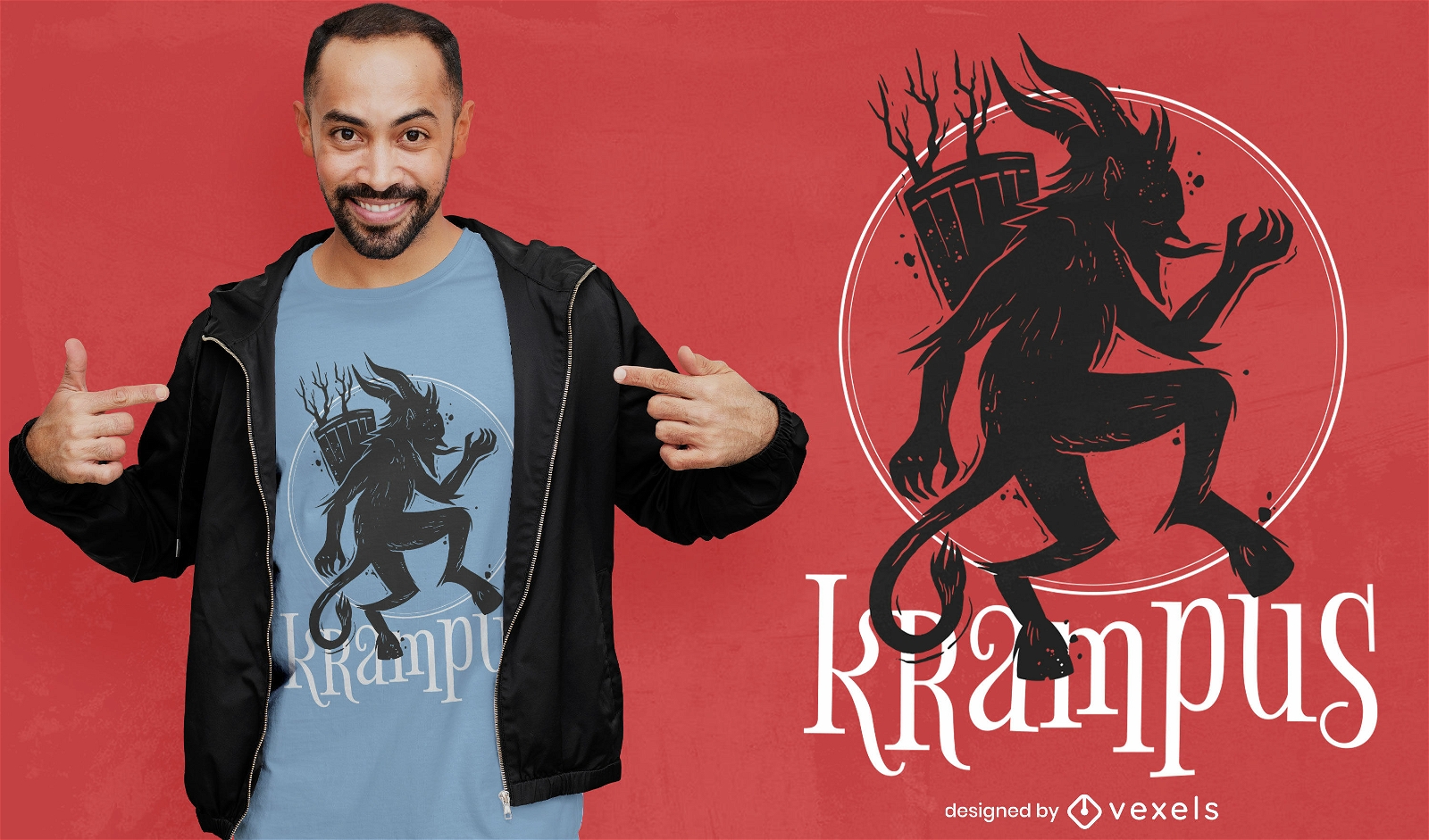Design de camiseta de criatura Krampus