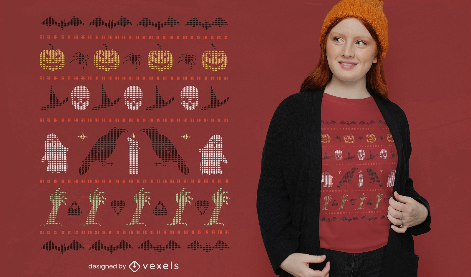Halloween spooky ugly sweater t-shirt design