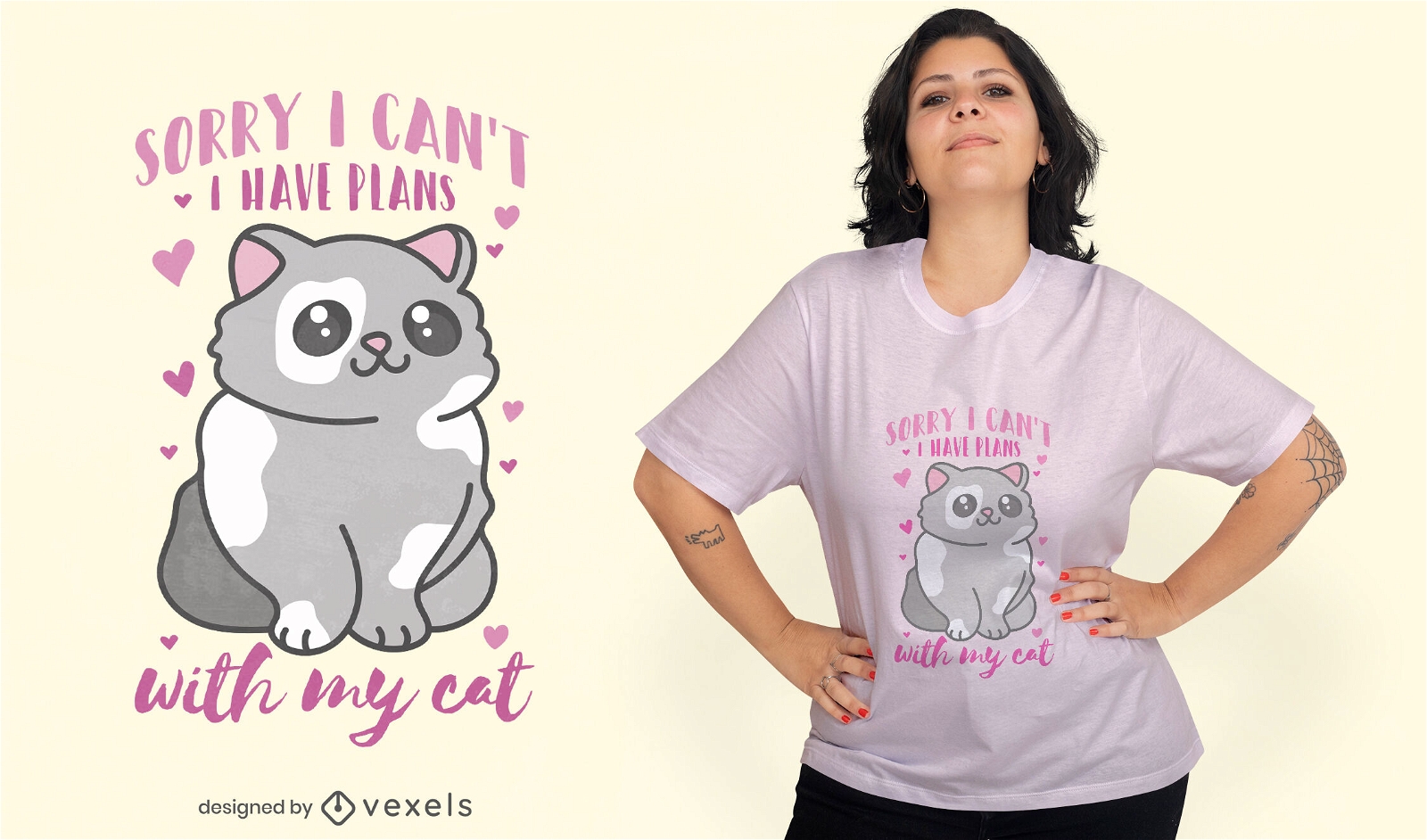 Ich habe Pl?ne mit meinem Katzen-T-Shirt-Design