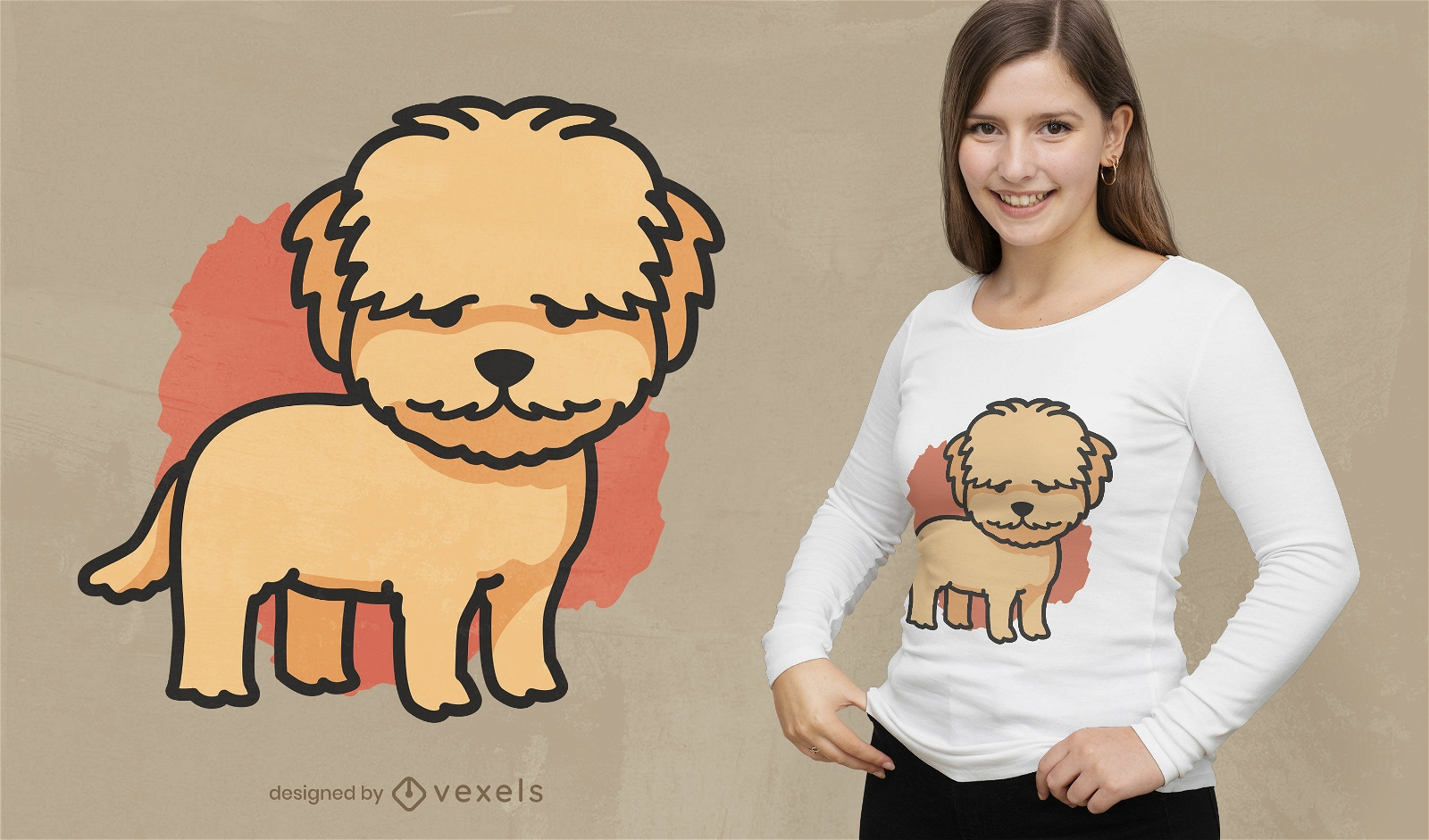 Design de camiseta de cachorro Goldendoodle fofo