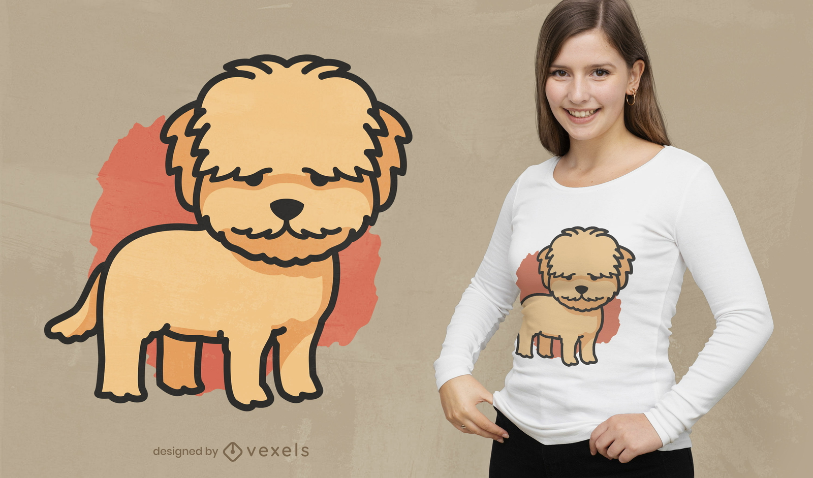 Lindo diseño de camiseta de perro Goldendoodle