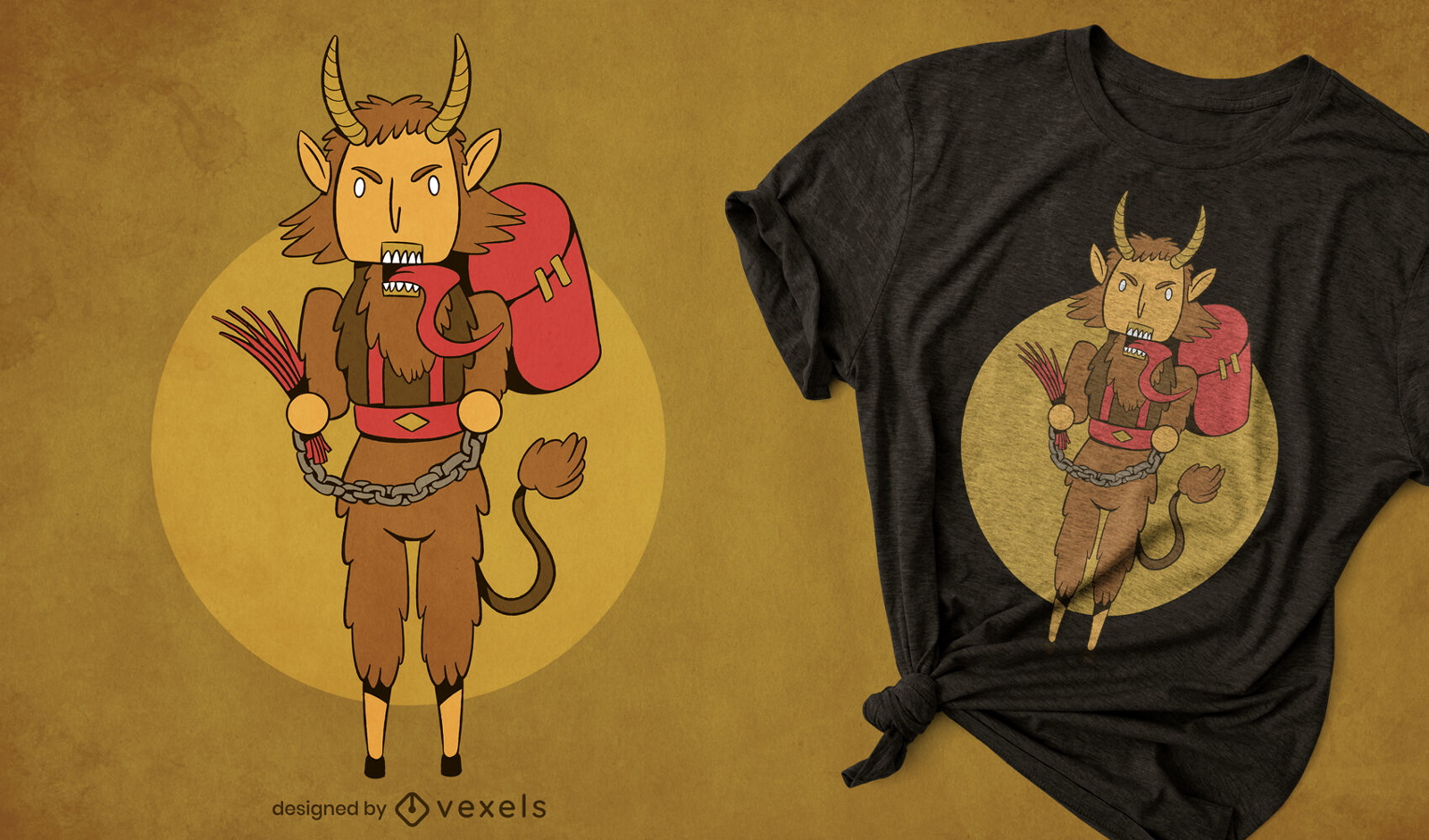 Dise?o de camiseta de Navidad Krampus Nutcracker