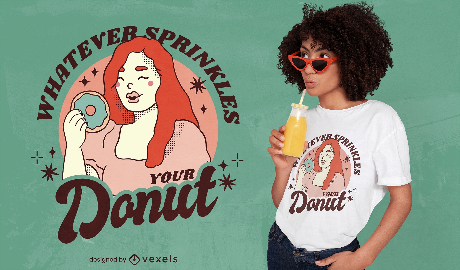 Girl eating donut quote t-shirt design