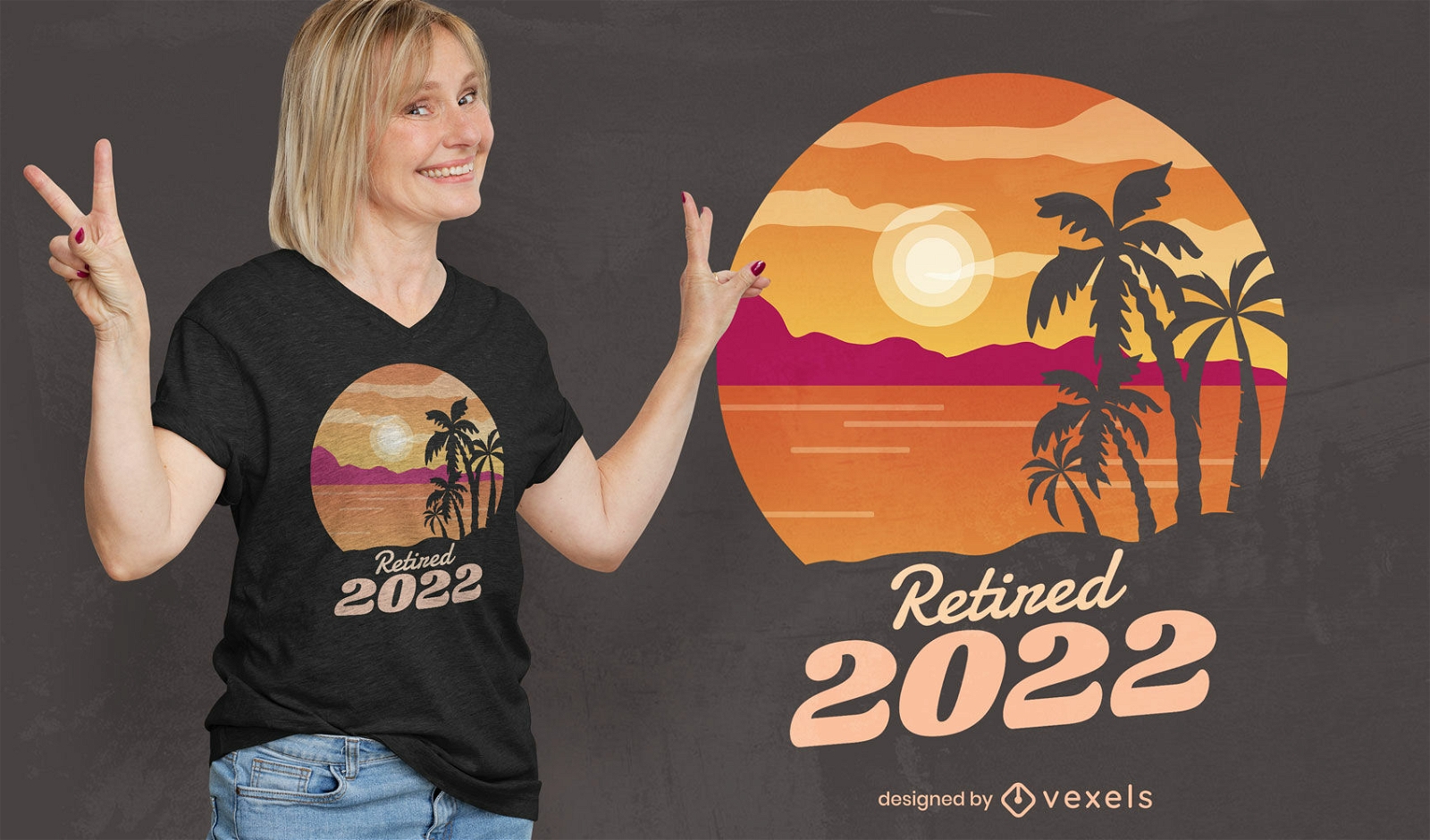 Design de camiseta aposentado de 2022