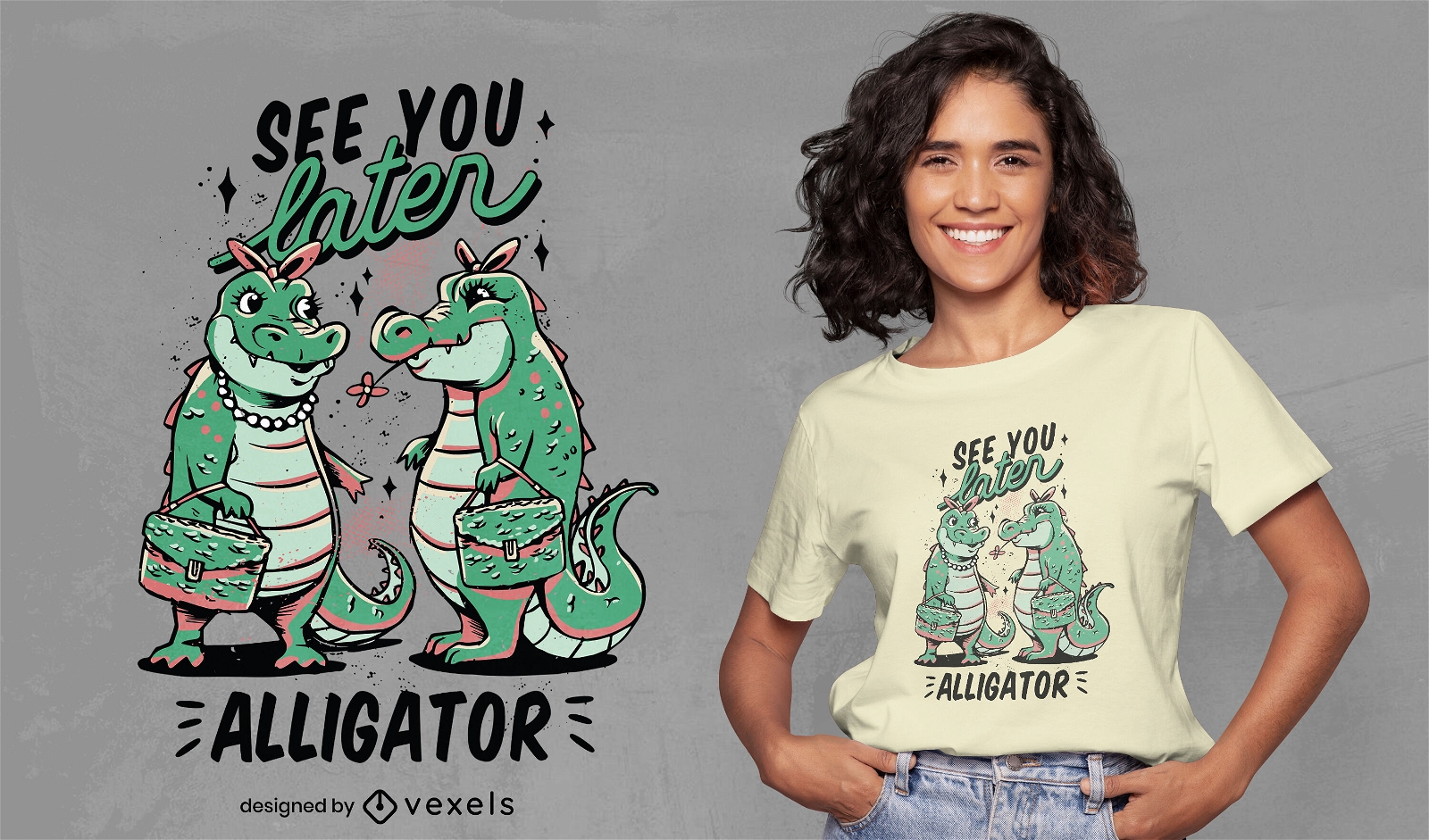 Lovely alligators quote t-shirt design