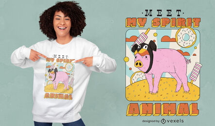 Spirit animal pig t-shirt design