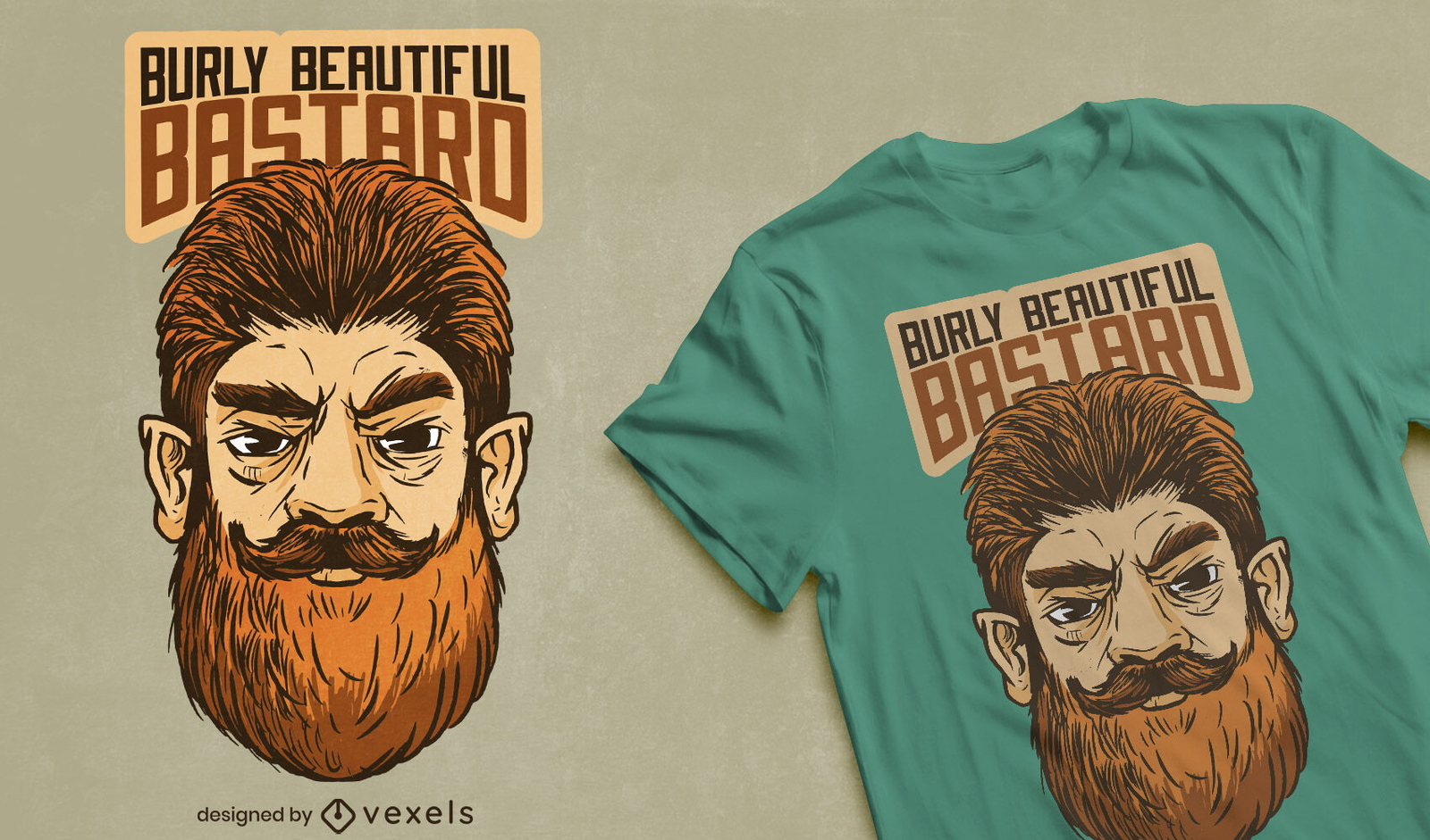 Design de camiseta com citação de homem barbudo