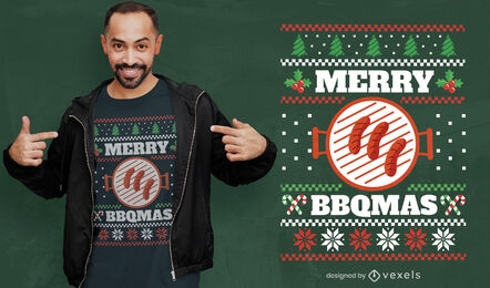 Merry BBQMas Christmas Ugly Sweater T-shirt Design