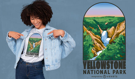 T-Shirt-Design des Yellowstone Nationalparks USA