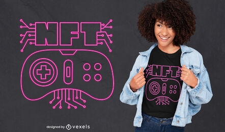 Design de camiseta de joystick de criptomoeda NFT