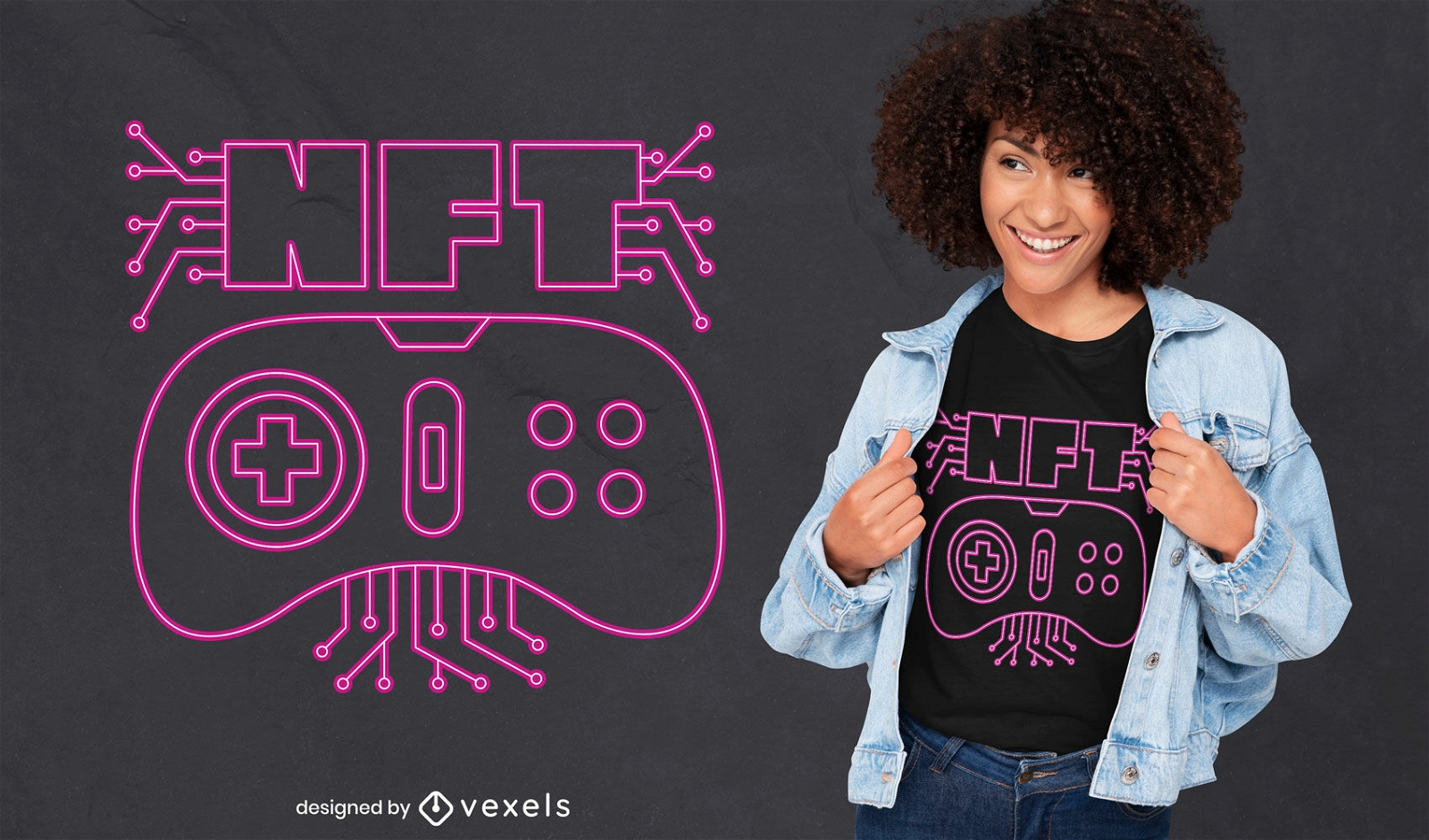 NFT cryptocurrency joystick t-shirt design