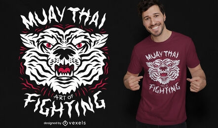 Muay thailändisches Tiger-T-Shirt-Design