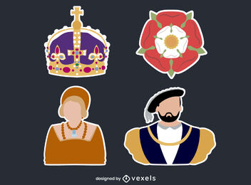 Juego de pegatinas de la historia de Tudor