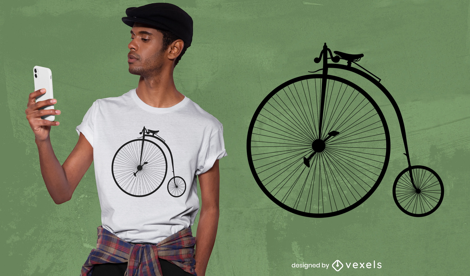 Diseño de camiseta de transporte de bicicletas Penny Farthing