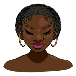Afro-nachkommende Frau mit Ohrringen PNG-Design
