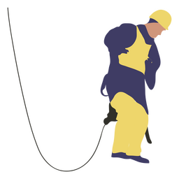 Trabajador electricista mirando hacia abajo Diseño PNG