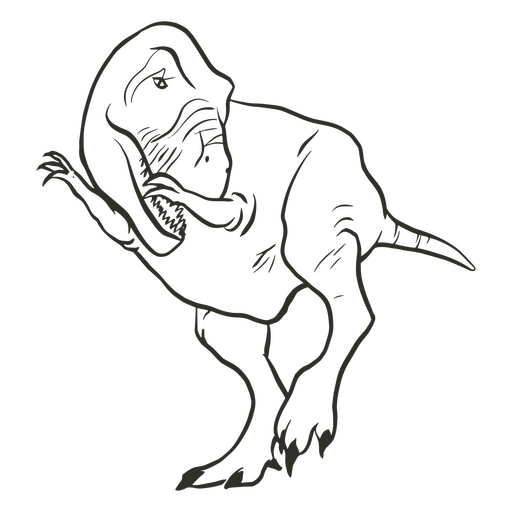 Trazo de frotamiento de tiranosaurio realista Diseño PNG