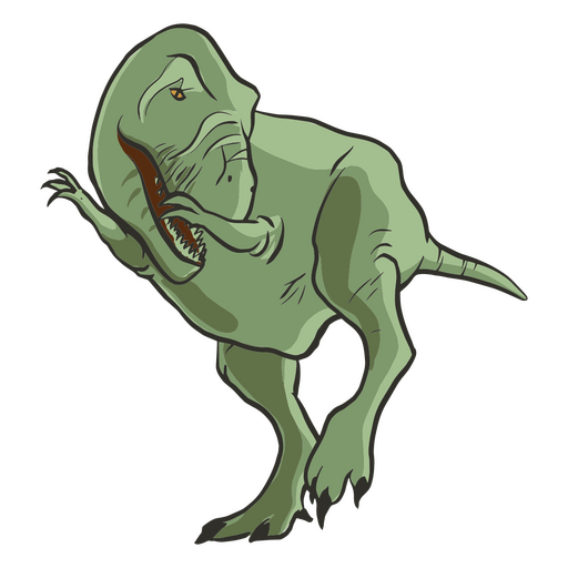 Realistisches grünes Tyranosaurus-Tupfen PNG-Design