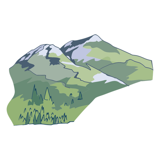 Green mountains PNG Design