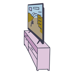 estante para tv y tv Diseño PNG