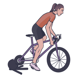 mulher de bicicleta estacionária Desenho PNG