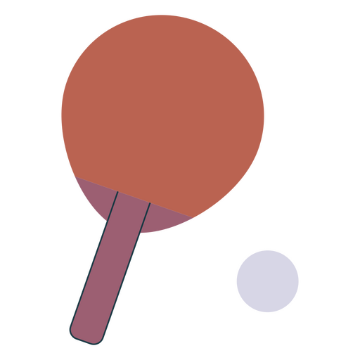 Ping pong paddle and ball PNG Design