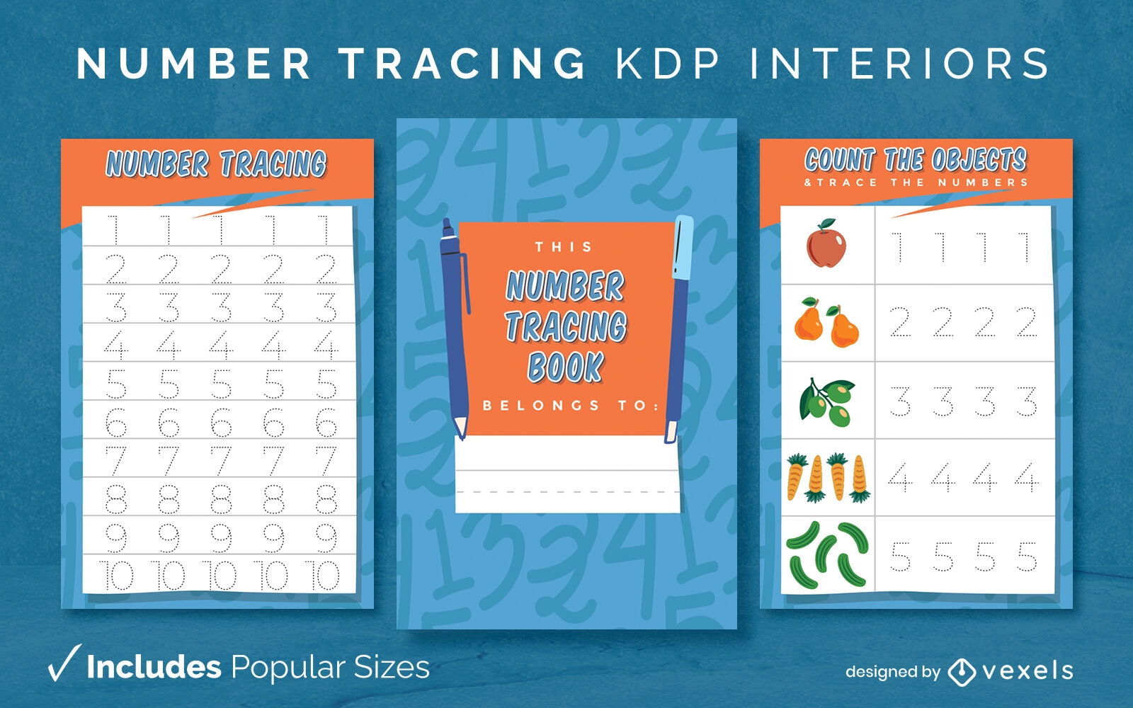 Diseño de plantilla de interior KDP de rastreo de números