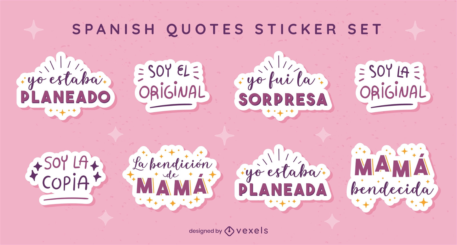 Mom and siblings spanish sticker set