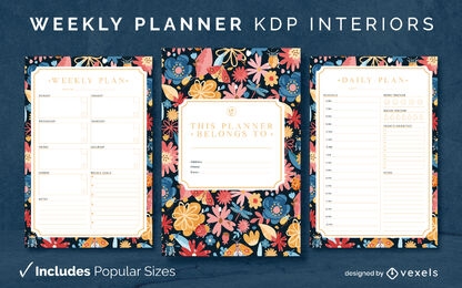 Planejador semanal kdp design de interiores