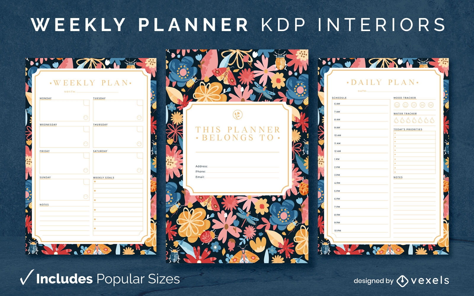 Planejador semanal kdp design de interiores