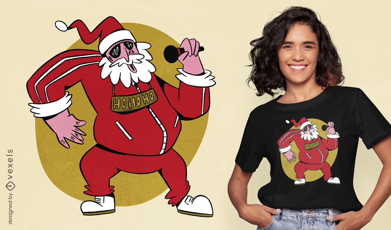 Rapper Weihnachtsmann-Weihnachts-T-Shirt-Design