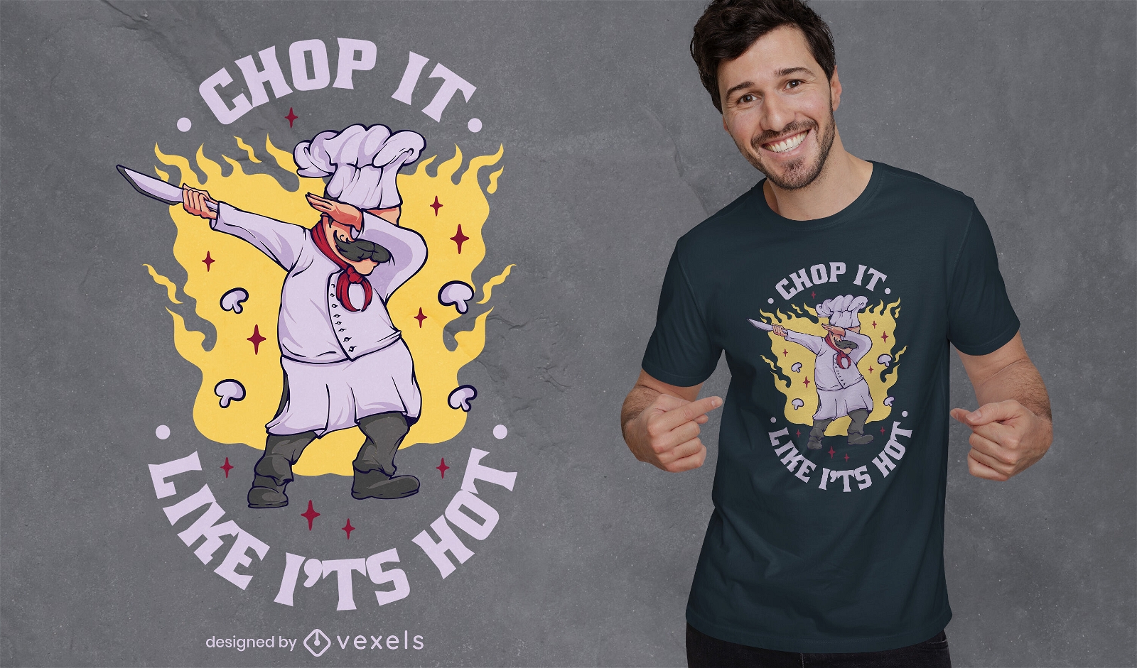 Diseño de camiseta de cita de chef dabbing