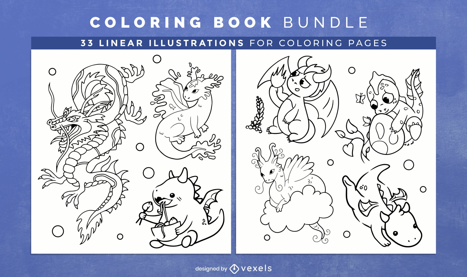 Dragons Coloring Book design pages