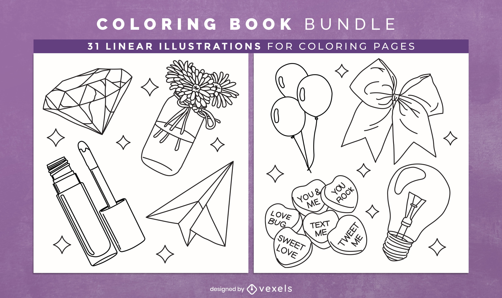 Mehrere Objekte Coloring Book Design Pages