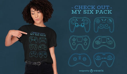 Diseño de camiseta de hobby de controladores de videojuegos.
