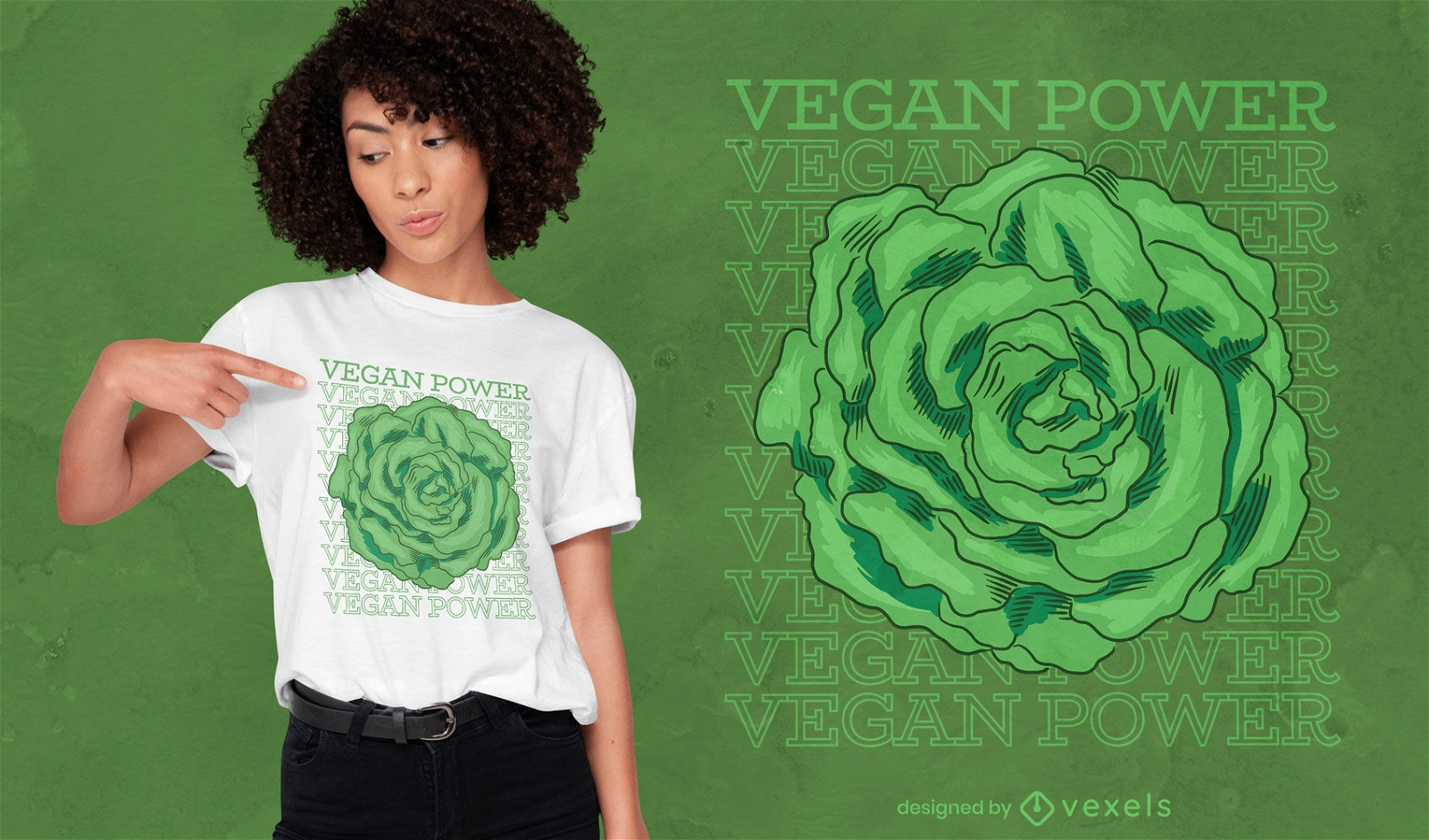 Dise?o de camiseta de lechuga vegana.