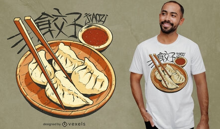 Jiaozi food t-shirt design